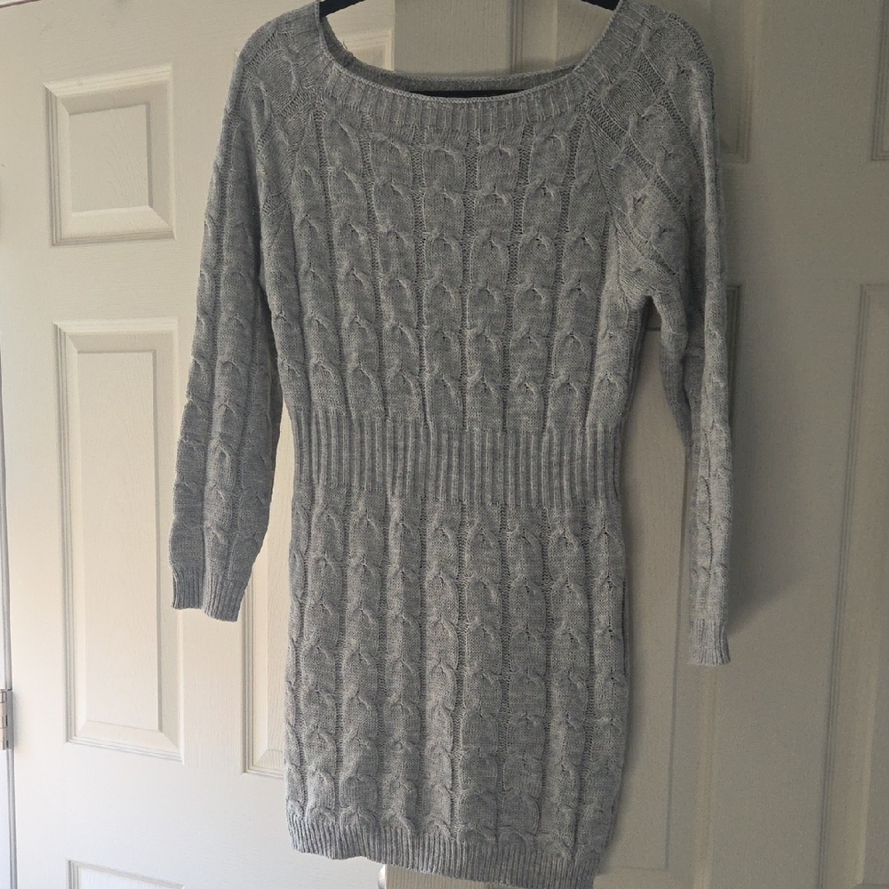 SHEIN Light Gray Sweater Dress